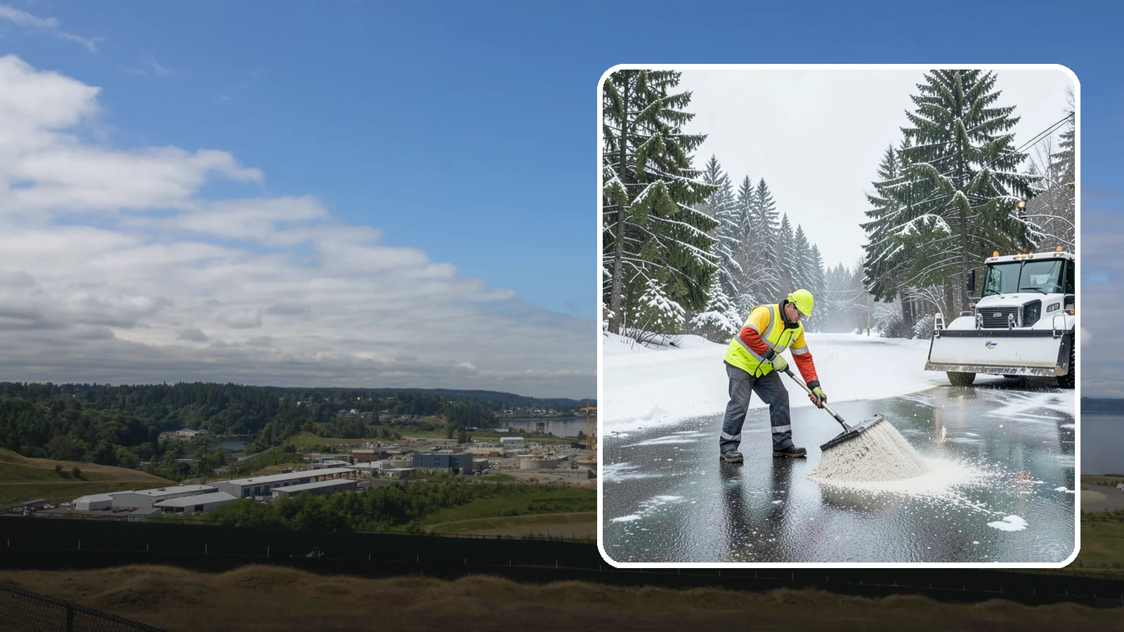 Emergency Deicing in University Place, Pierce County, WA - We respond fast across Western Washington to treat icy lots, walks, and entrances when a freeze turns your surfaces into a slip...