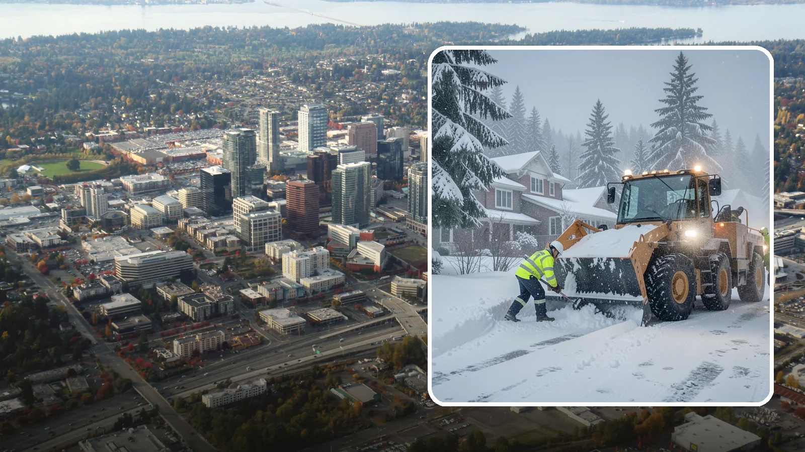 Emergency Residential Snow Removal in Bellevue, King County, WA - We respond fast to residential snow emergencies when a sudden storm traps your household at home.