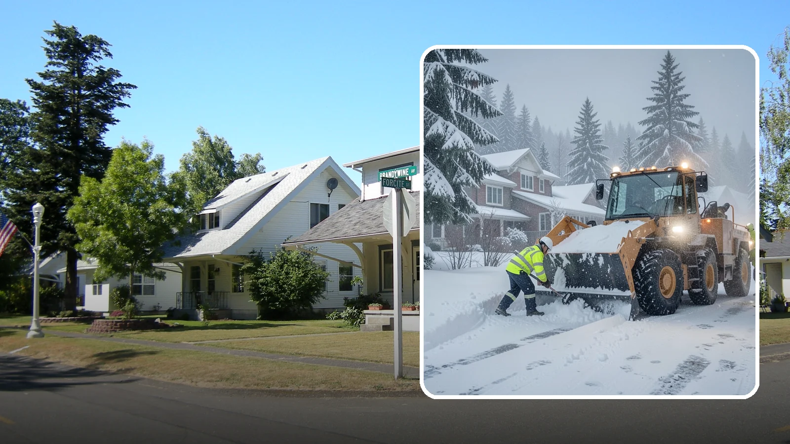 Emergency Residential Snow Removal in DuPont, Pierce County, WA - We respond fast to residential snow emergencies when a sudden storm traps your household at home.