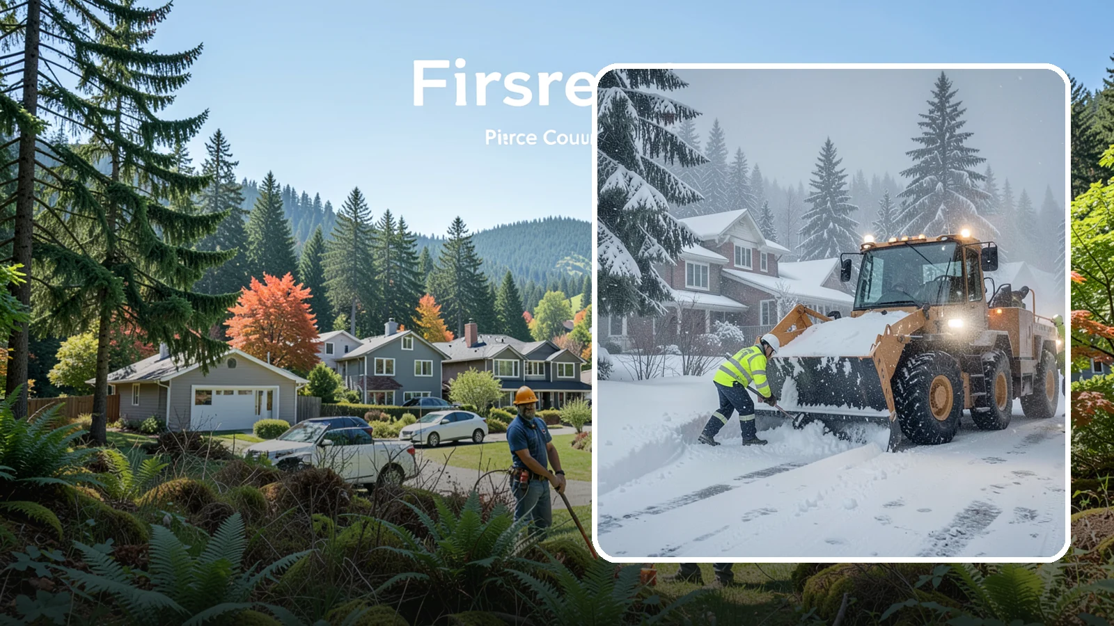 Emergency Residential Snow Removal in Fircrest, Pierce County, WA - We respond fast to residential snow emergencies when a sudden storm traps your household at home.