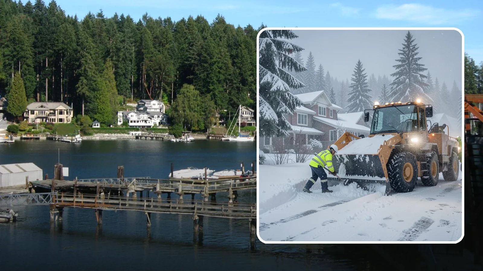 Emergency Residential Snow Removal in Gig Harbor, Pierce County, WA - We respond fast to residential snow emergencies when a sudden storm traps your household at home.