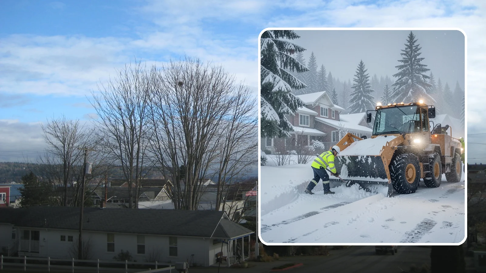 Emergency Residential Snow Removal in Langley, Island County, WA - We respond fast to residential snow emergencies when a sudden storm traps your household at home.