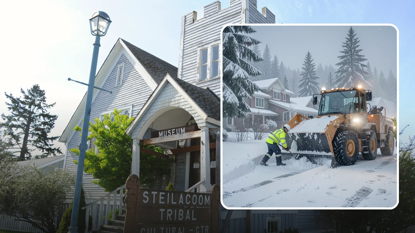Emergency Residential Snow Removal in Steilacoom, Pierce County, WA - We respond fast to residential snow emergencies when a sudden storm traps your household at home.