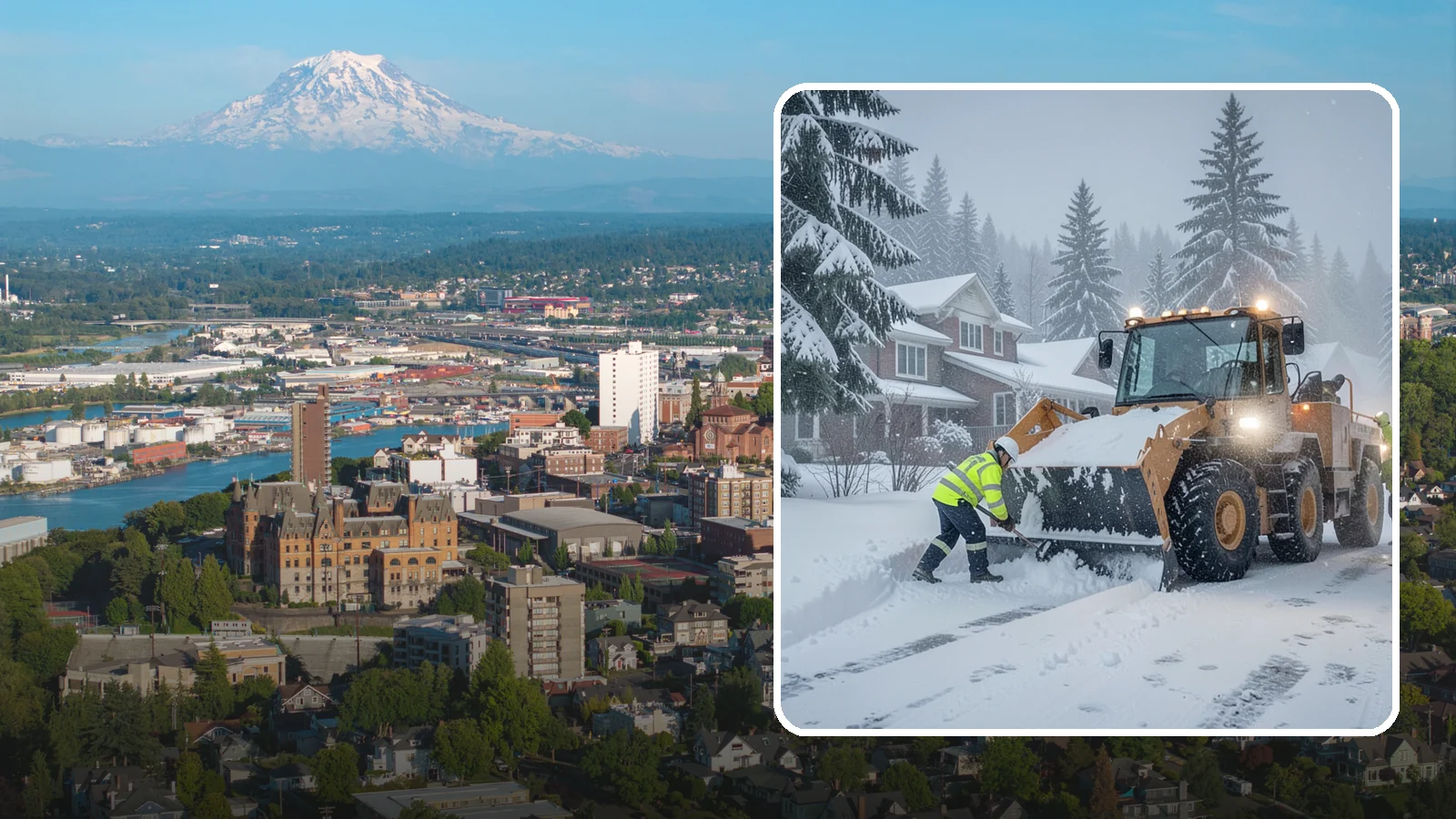 Emergency Residential Snow Removal in Tacoma, Pierce County, WA - We respond fast to residential snow emergencies when a sudden storm traps your household at home.