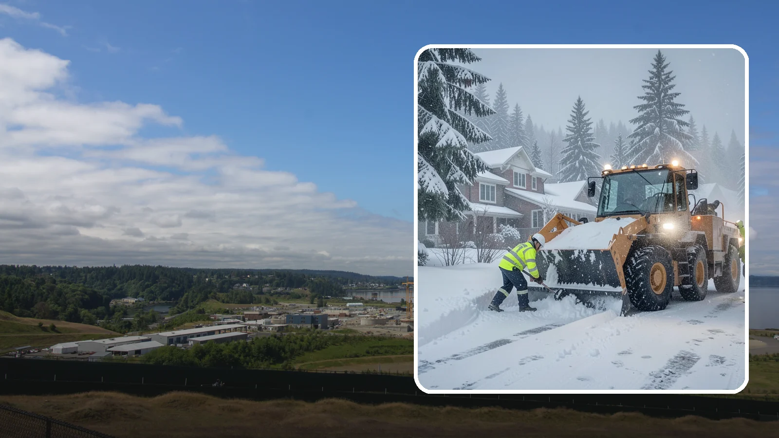 Emergency Residential Snow Removal in University Place, Pierce County, WA - We respond fast to residential snow emergencies when a sudden storm traps your household at home.