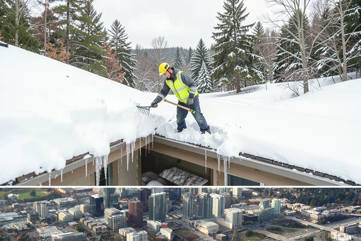 Emergency Roof Snow Removal in Bellevue, King County, WA - Emergency roof snow removal is available whenever heavy accumulation or an incoming rain-on-snow event puts a structure at...