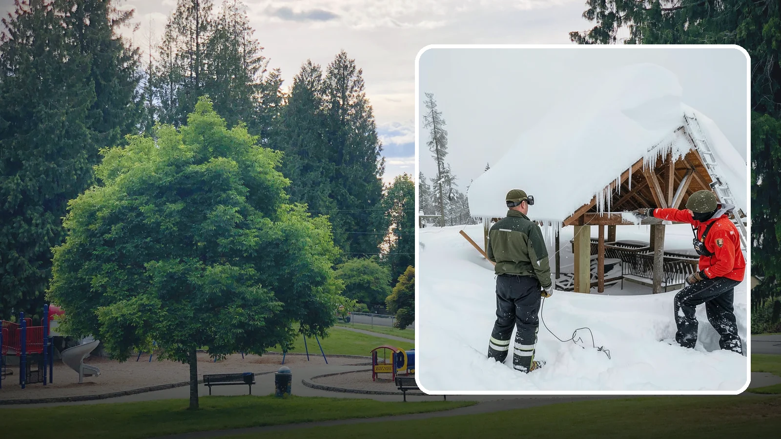 Emergency Roof Snow Removal in Bonney Lake, Pierce County, WA - We respond urgently to dangerous roof snow loads when a structure is at immediate risk.