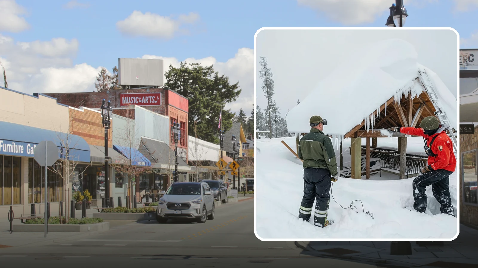 Emergency Roof Snow Removal in Bothell, King County, WA - We respond urgently to dangerous roof snow loads when a structure is at immediate risk.
