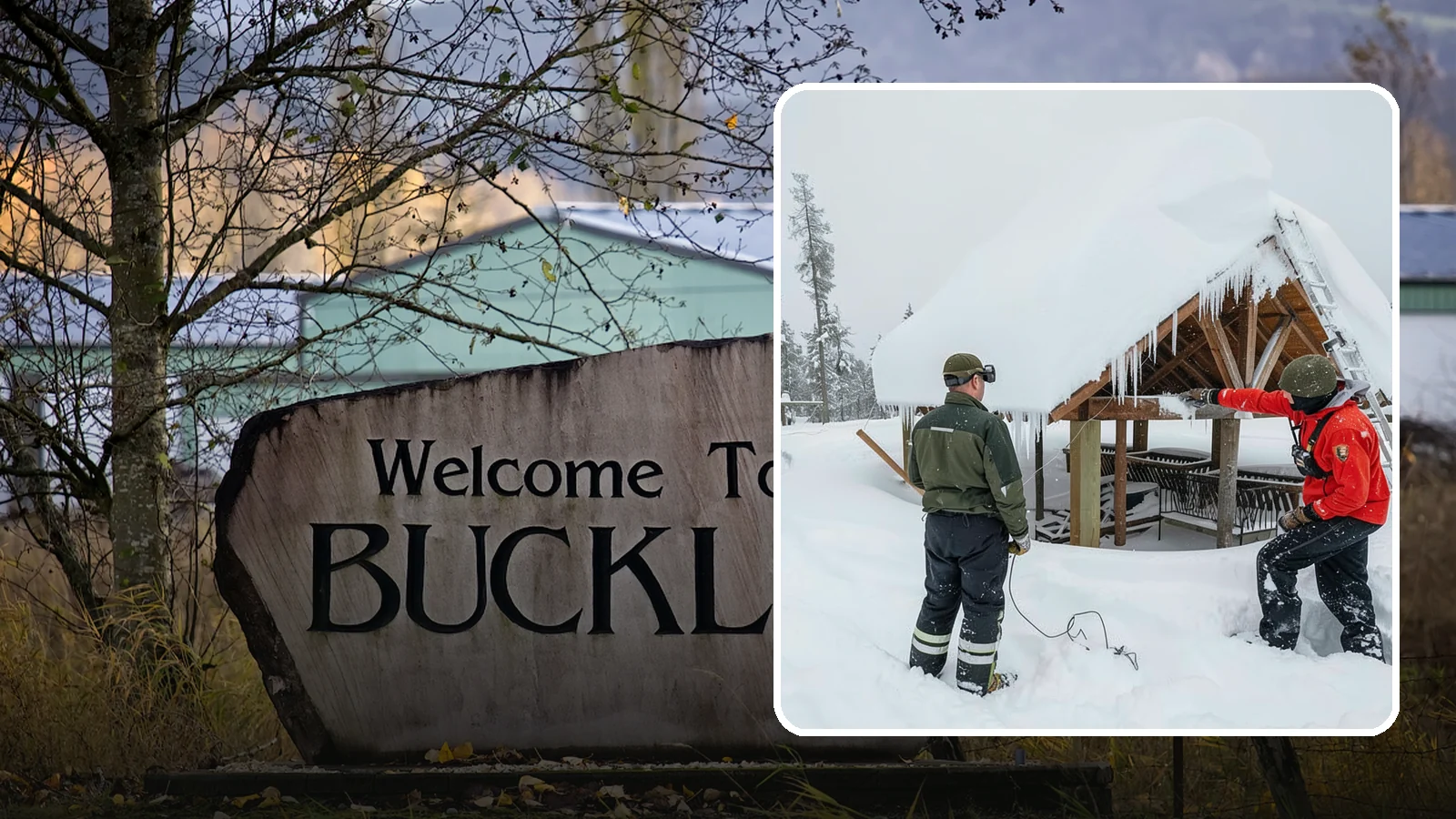 Emergency Roof Snow Removal in Buckley, Pierce County, WA - We respond urgently to dangerous roof snow loads when a structure is at immediate risk.