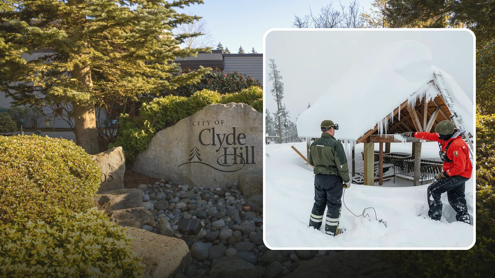 Emergency Roof Snow Removal in Clyde Hill, King County, WA - We respond urgently to dangerous roof snow loads when a structure is at immediate risk.