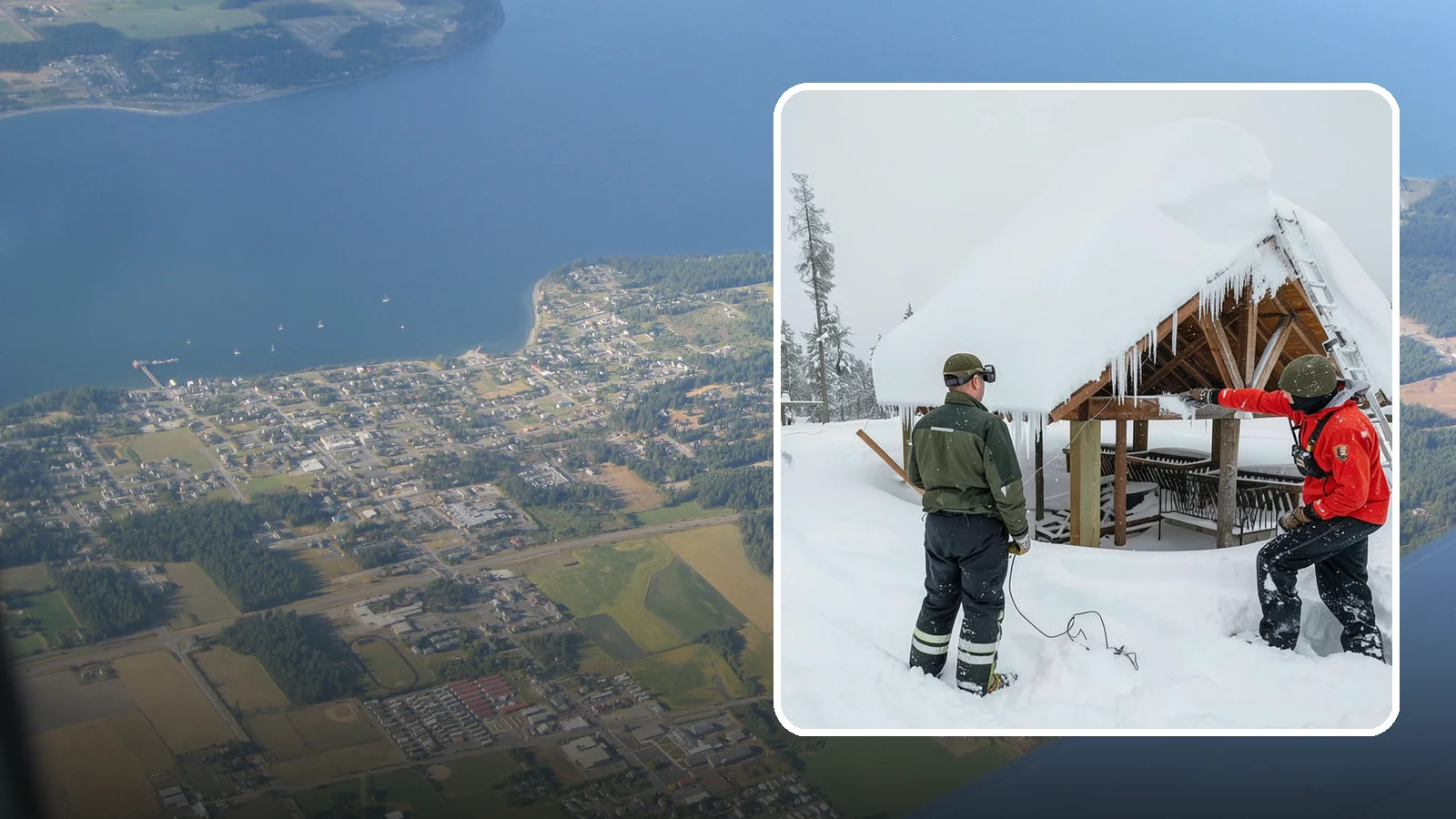 Emergency Roof Snow Removal in Coupeville, Island County, WA - We respond urgently to dangerous roof snow loads when a structure is at immediate risk.