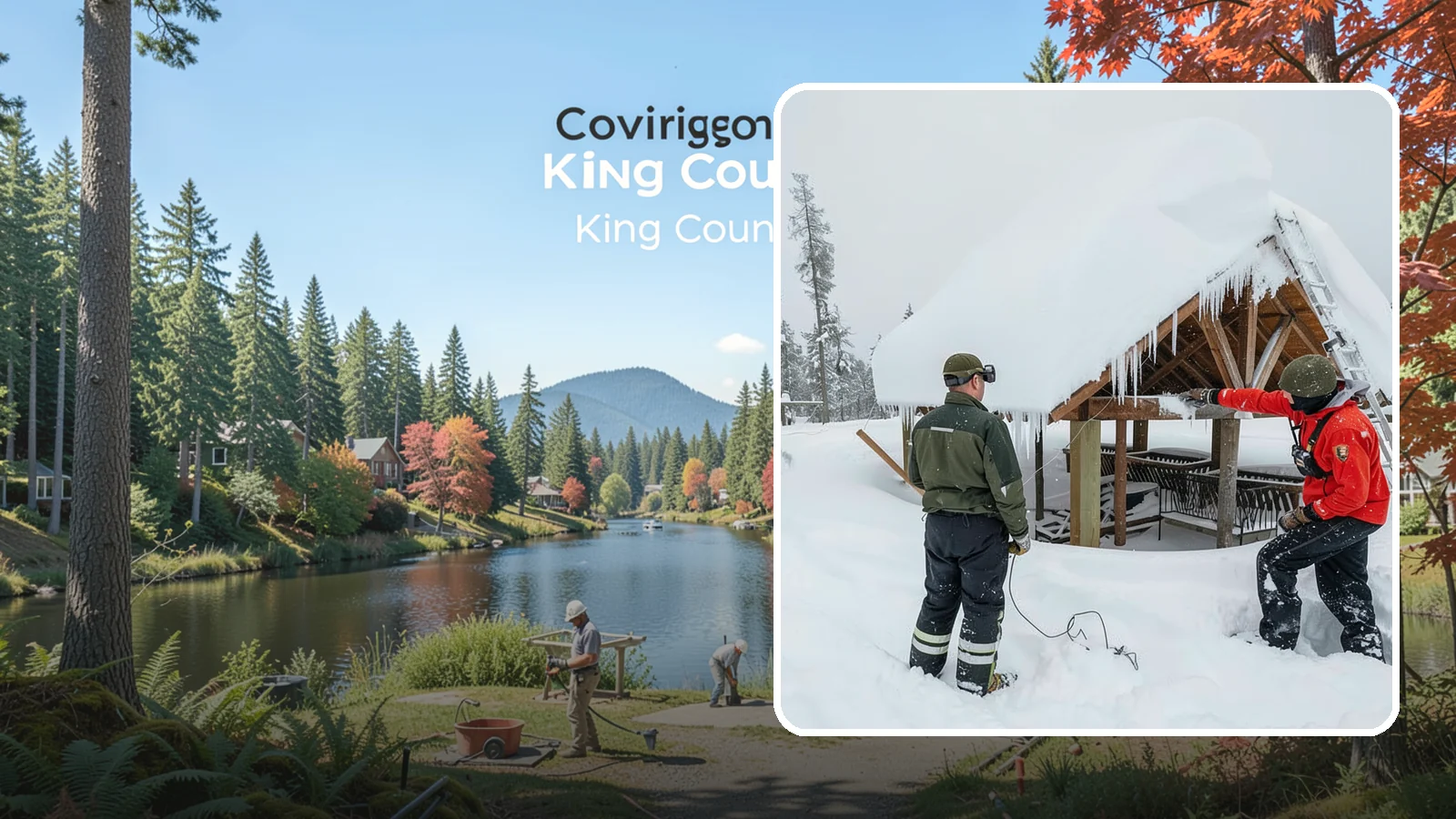 Emergency Roof Snow Removal in Covington, King County, WA - We respond urgently to dangerous roof snow loads when a structure is at immediate risk.