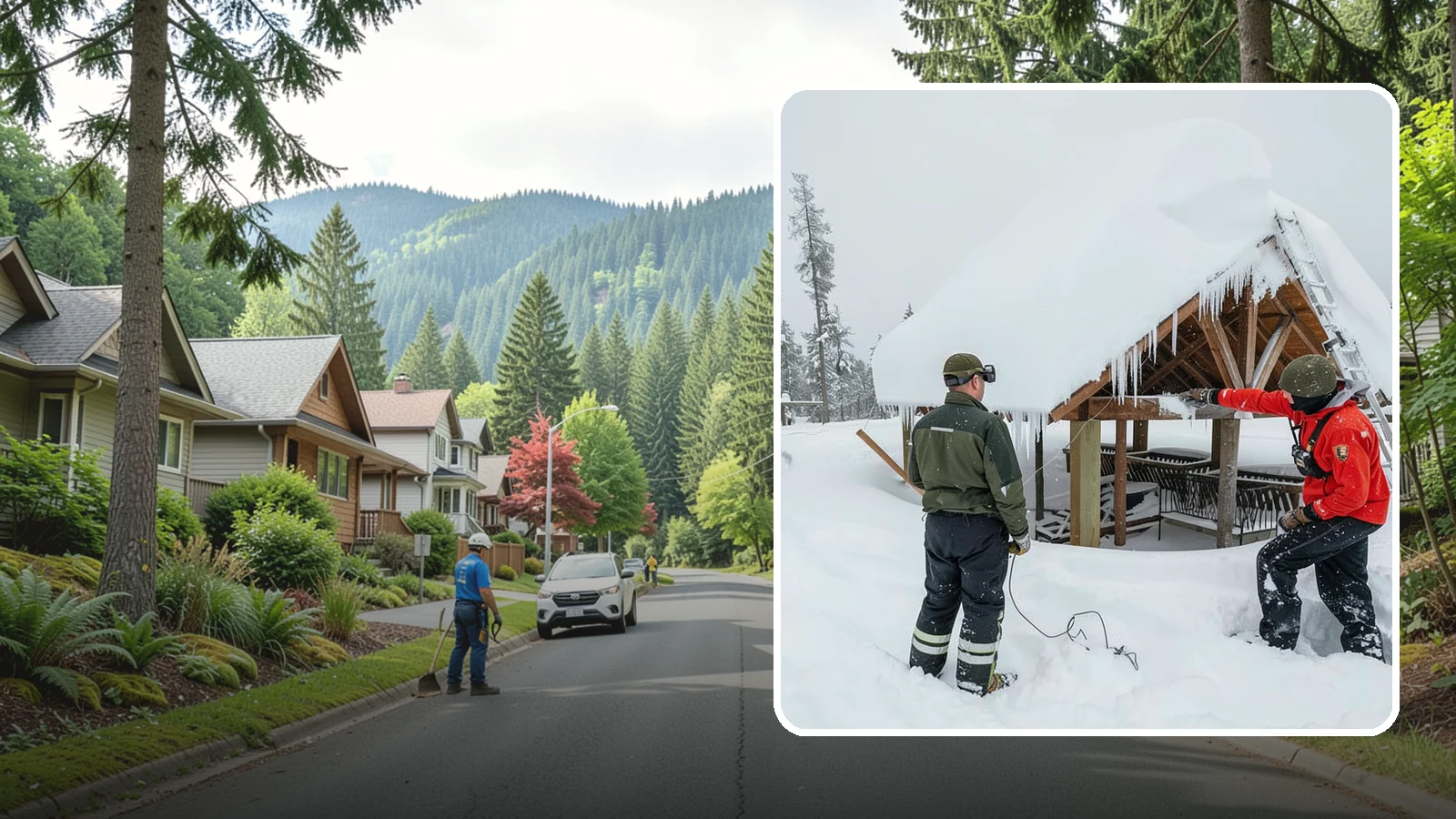 Emergency Roof Snow Removal in Darrington, Snohomish County, WA - We respond urgently to dangerous roof snow loads when a structure is at immediate risk.