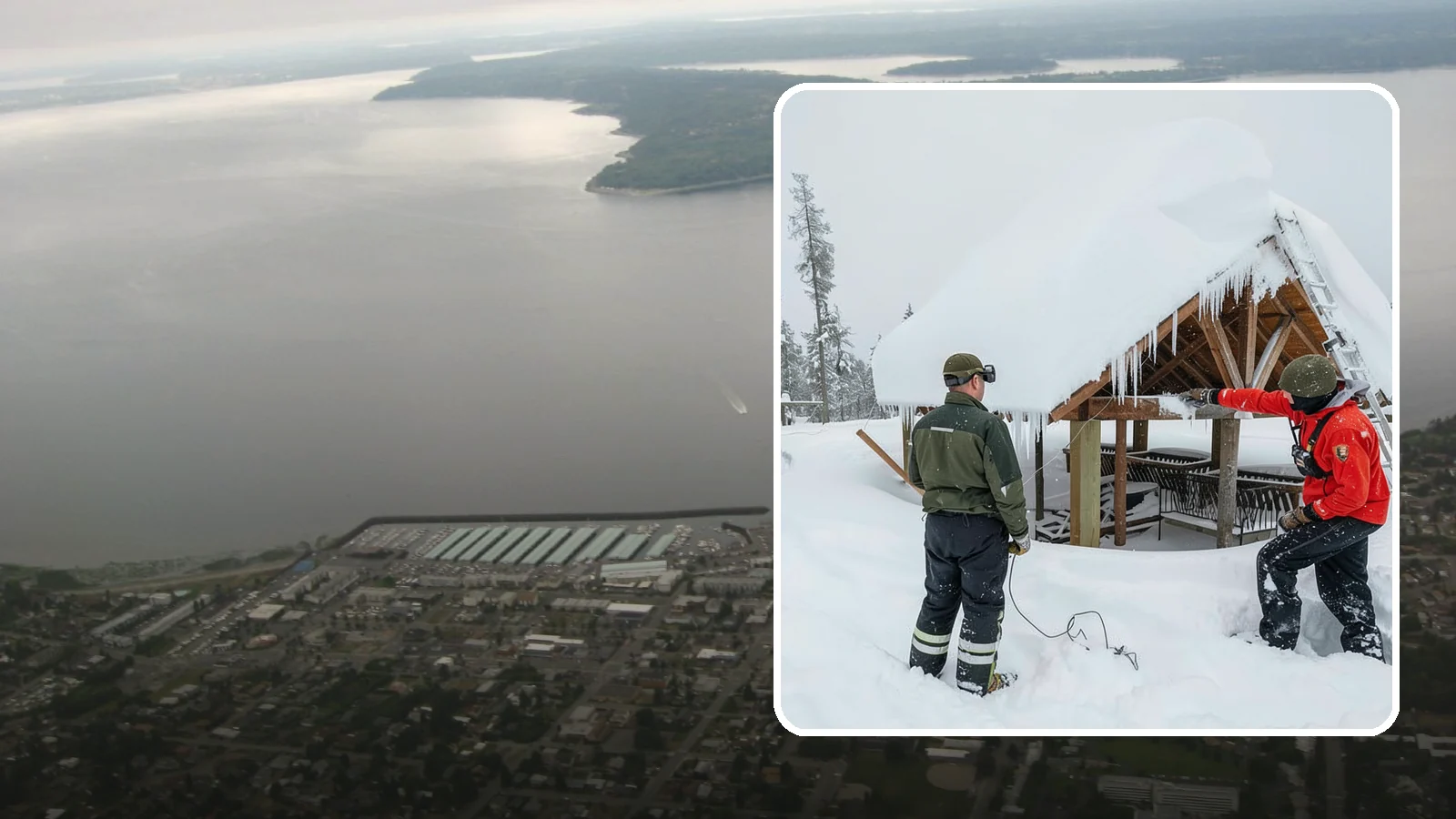 Emergency Roof Snow Removal in Des Moines, King County, WA - We respond urgently to dangerous roof snow loads when a structure is at immediate risk.