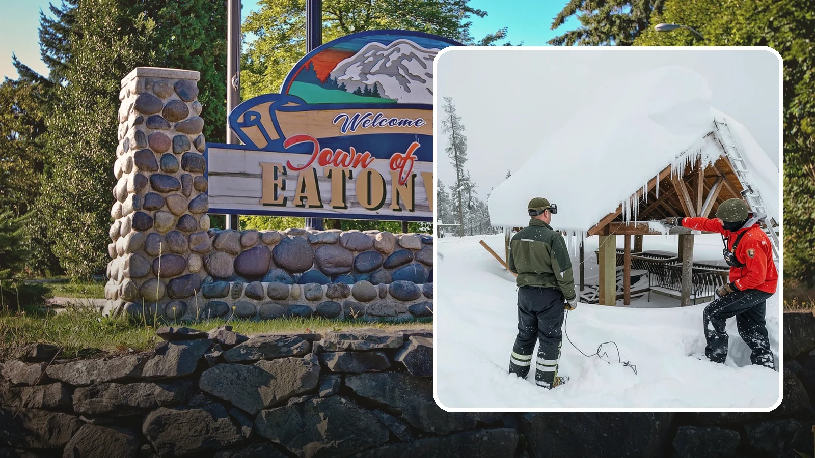 Emergency Roof Snow Removal in Eatonville, Pierce County, WA - We respond urgently to dangerous roof snow loads when a structure is at immediate risk.