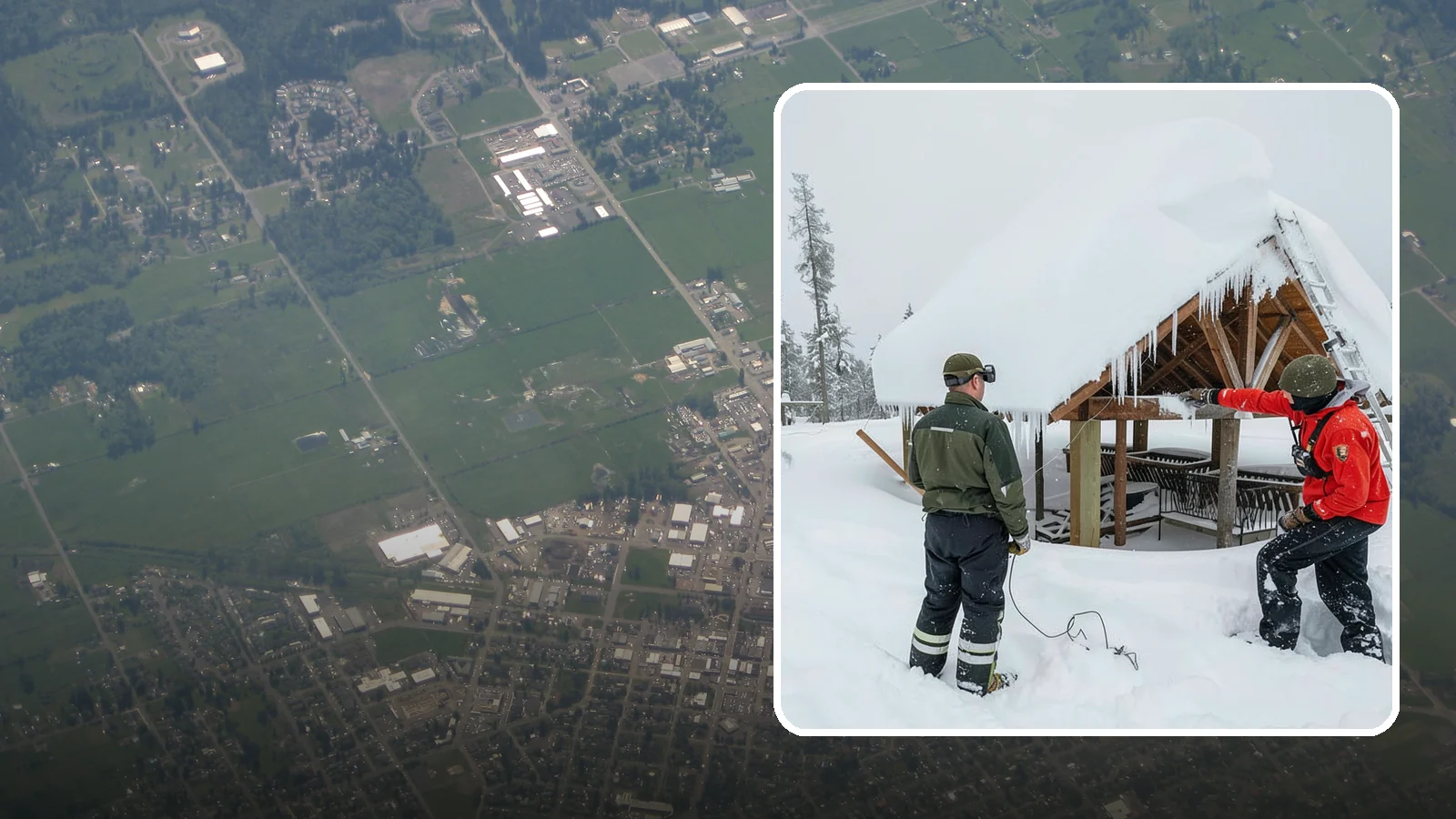 Emergency Roof Snow Removal in Enumclaw, King County, WA - We respond urgently to dangerous roof snow loads when a structure is at immediate risk.