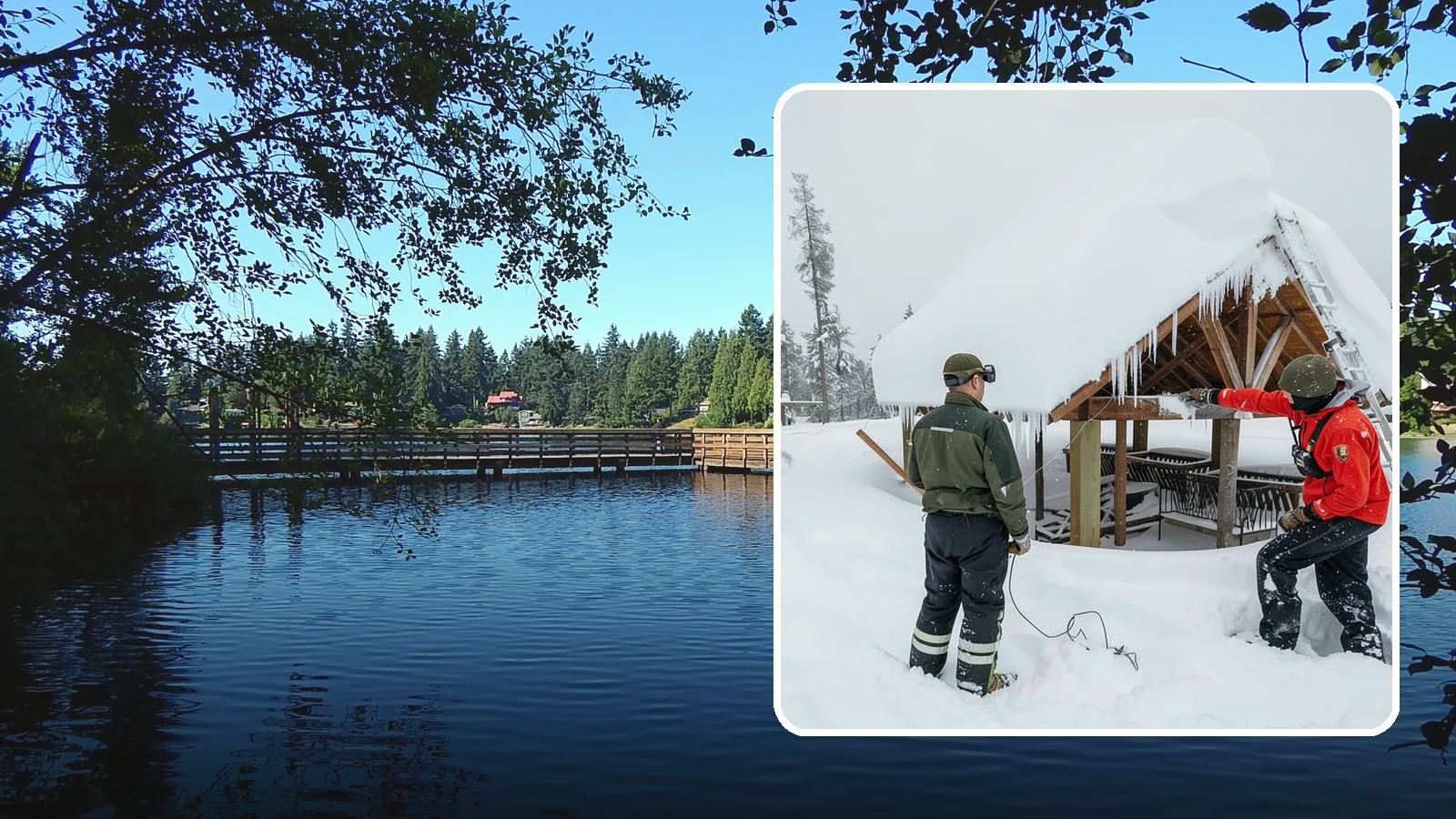 Emergency Roof Snow Removal in Federal Way, King County, WA - We respond urgently to dangerous roof snow loads when a structure is at immediate risk.