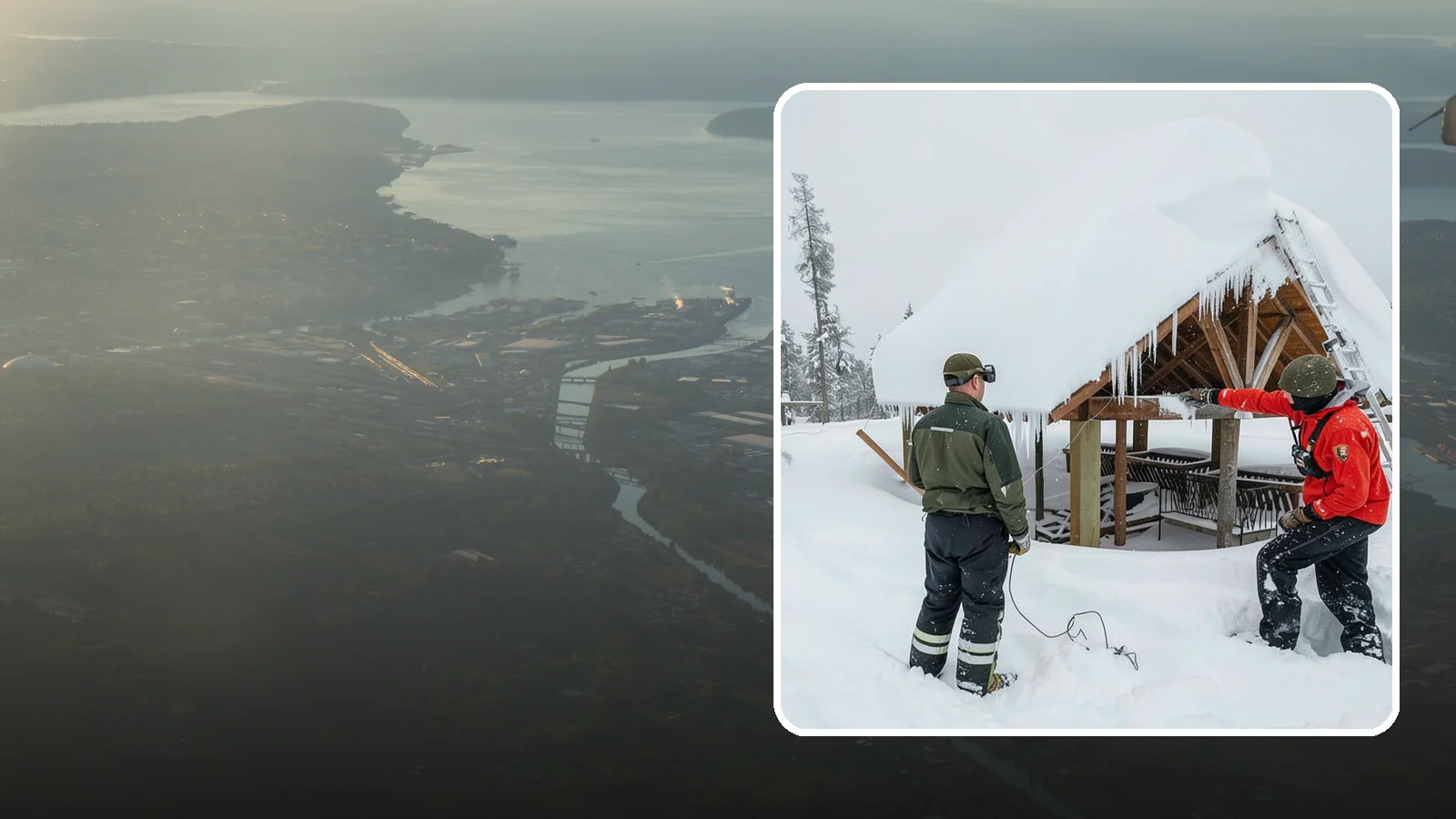 Emergency Roof Snow Removal in Fife, Pierce County, WA - We respond urgently to dangerous roof snow loads when a structure is at immediate risk.
