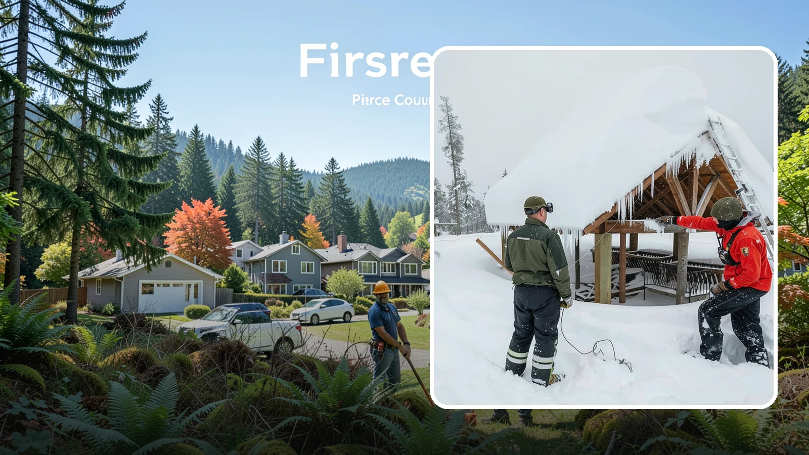 Emergency Roof Snow Removal in Fircrest, Pierce County, WA - We respond urgently to dangerous roof snow loads when a structure is at immediate risk.