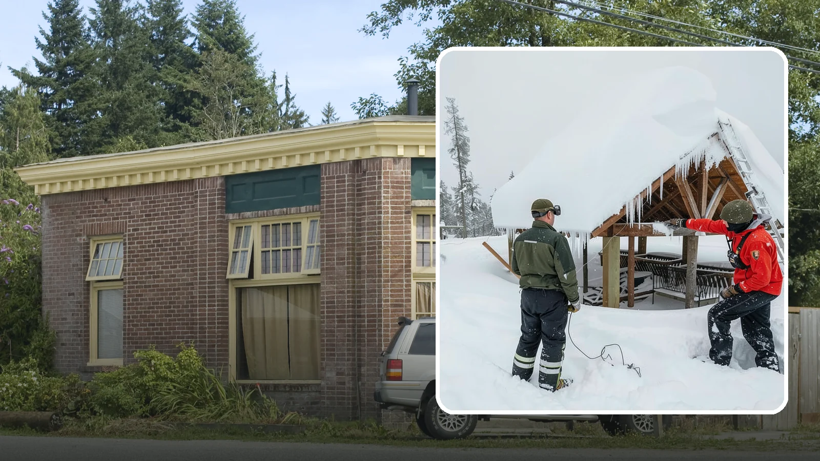 Emergency Roof Snow Removal in Hamilton, Skagit County, WA - We respond urgently to dangerous roof snow loads when a structure is at immediate risk.