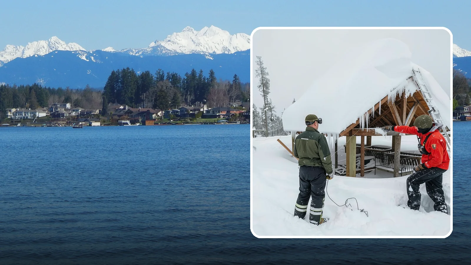 Emergency Roof Snow Removal in Lake Stevens, Snohomish County, WA - We respond urgently to dangerous roof snow loads when a structure is at immediate risk.