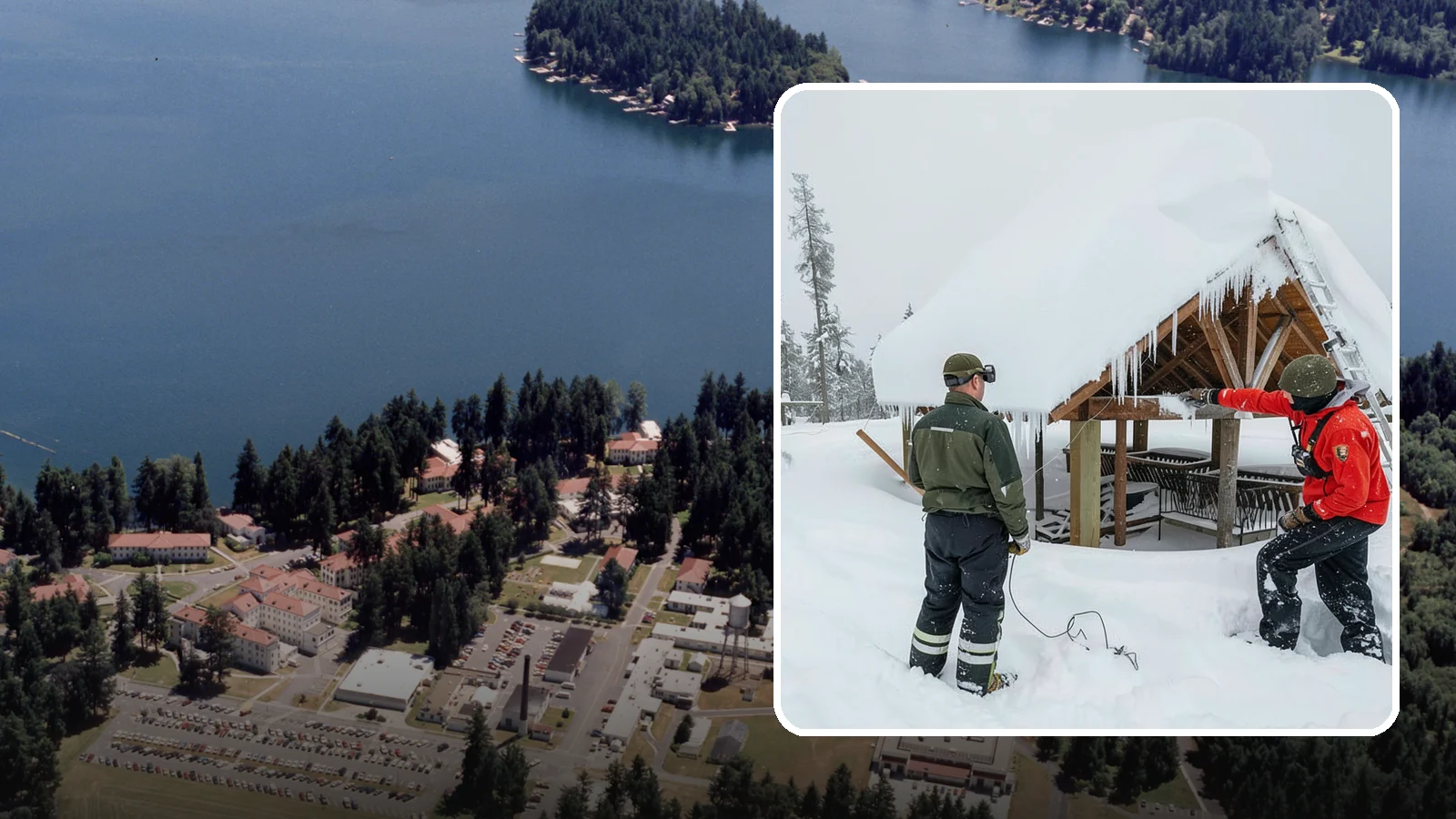 Emergency Roof Snow Removal in Lakewood, Pierce County, WA - We respond urgently to dangerous roof snow loads when a structure is at immediate risk.