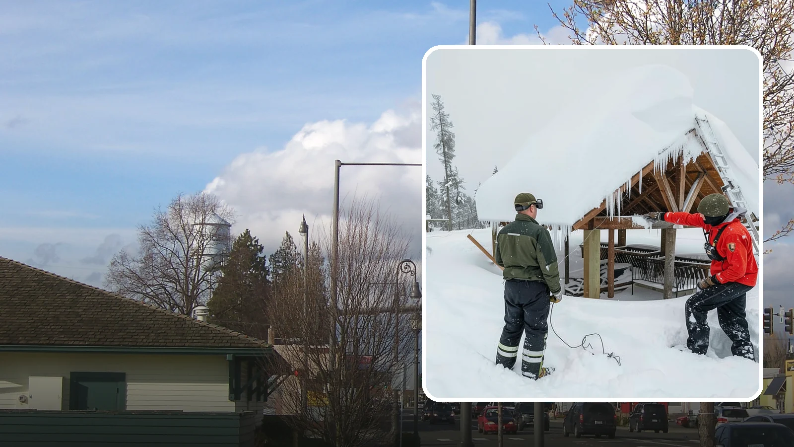Emergency Roof Snow Removal in Marysville, Snohomish County, WA - We respond urgently to dangerous roof snow loads when a structure is at immediate risk.