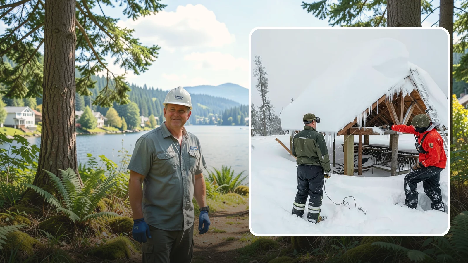 Emergency Roof Snow Removal in Milton, King County, WA - We respond urgently to dangerous roof snow loads when a structure is at immediate risk.