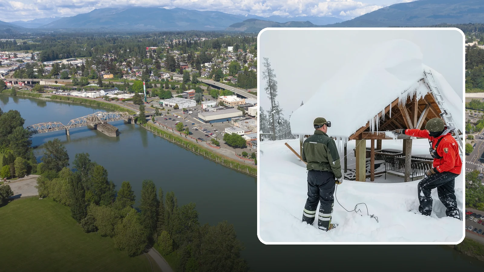 Emergency Roof Snow Removal in Mount Vernon, Skagit County, WA - We respond urgently to dangerous roof snow loads when a structure is at immediate risk.