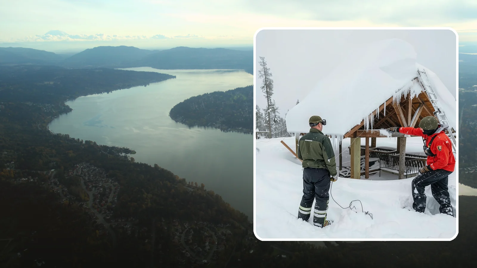 Emergency Roof Snow Removal in Sammamish, King County, WA - We respond urgently to dangerous roof snow loads when a structure is at immediate risk.