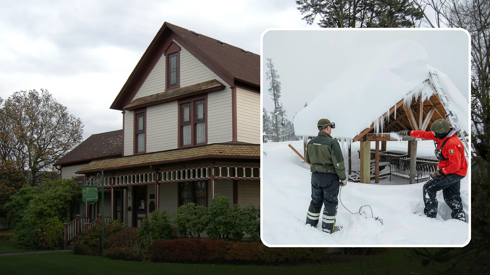 Emergency Roof Snow Removal in Sumner, Pierce County, WA - We respond urgently to dangerous roof snow loads when a structure is at immediate risk.