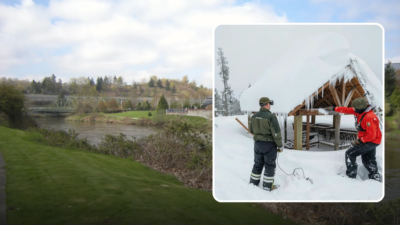 Emergency Roof Snow Removal in Tukwila, King County, WA - We respond urgently to dangerous roof snow loads when a structure is at immediate risk.