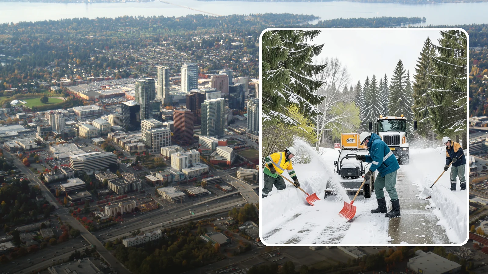 Emergency Shoveling in Bellevue, King County, WA - We send crews out on demand across Western Washington to hand-clear walkways, entrances, and steps when snow needs to be gone...