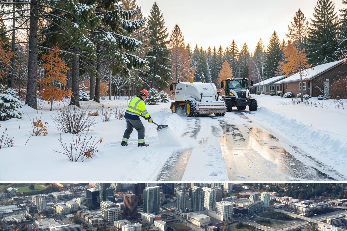 Emergency Shoveling in Bellevue, King County, WA - Emergency shoveling is on call all winter, from the first lowland snowfall in late fall through early spring.
