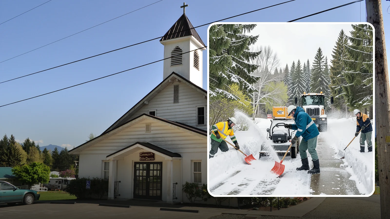 Emergency Shoveling in Concrete, Skagit County, WA - We send crews out on demand across Western Washington to hand-clear walkways, entrances, and steps when snow needs to be gone...