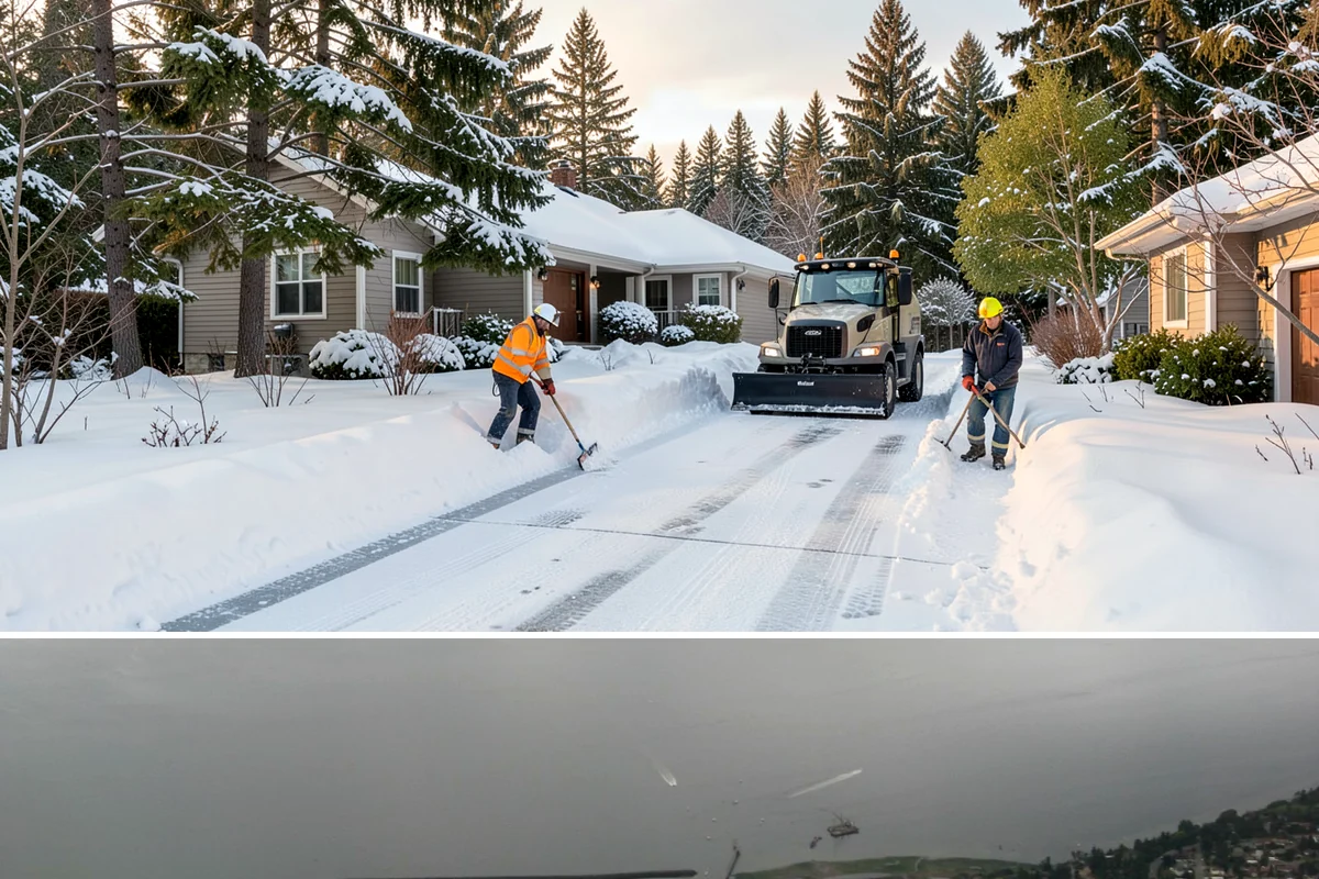 Emergency Shoveling in Des Moines, King County, WA - Emergency shoveling is on call all winter, from the first lowland snowfall in late fall through early spring.