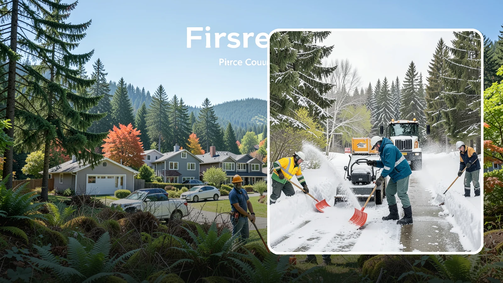 Emergency Shoveling in Fircrest, Pierce County, WA - We send crews out on demand across Western Washington to hand-clear walkways, entrances, and steps when snow needs to be gone...