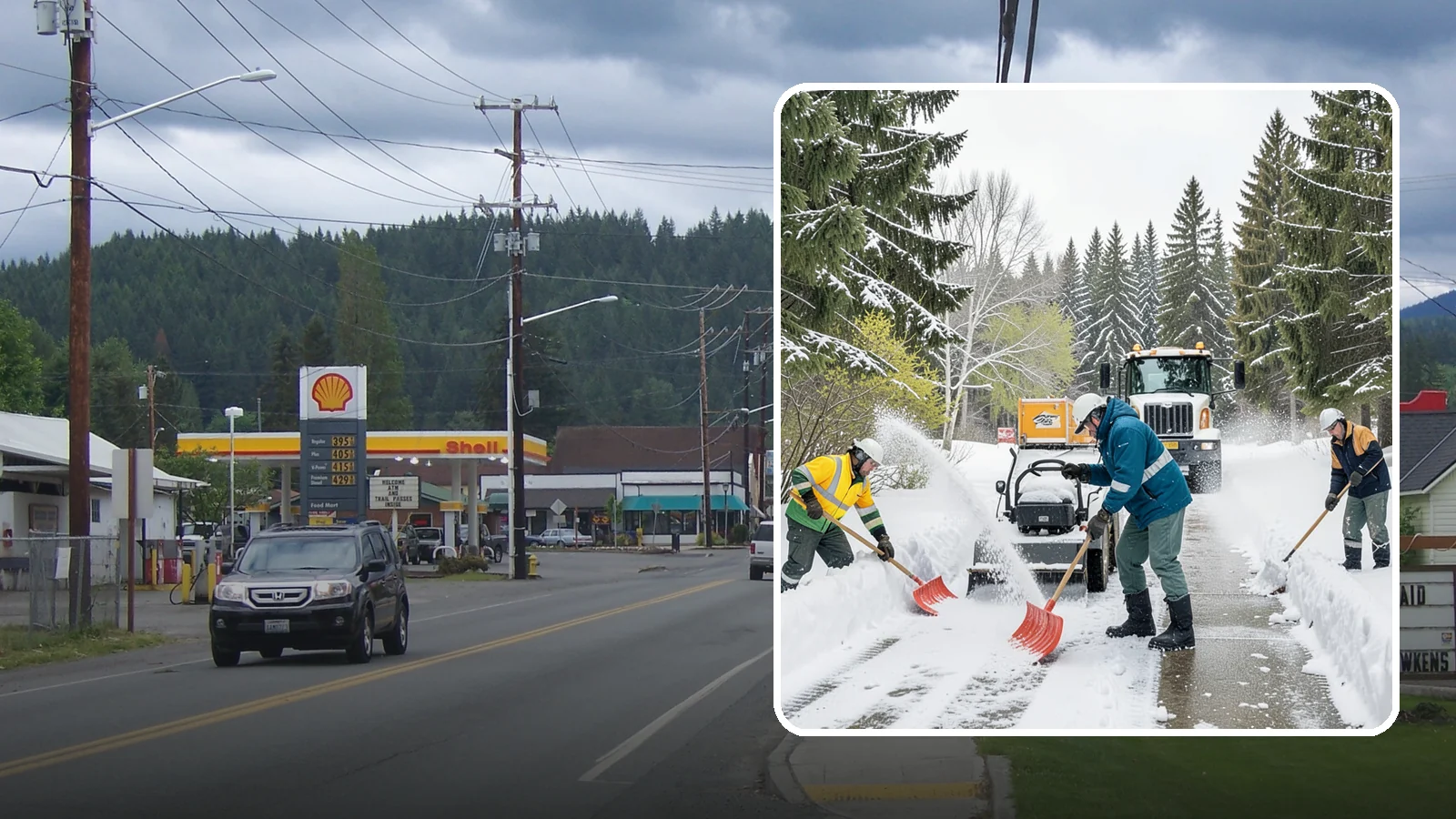 Emergency Shoveling in Granite Falls, Snohomish County, WA - We send crews out on demand across Western Washington to hand-clear walkways, entrances, and steps when snow needs to be gone...