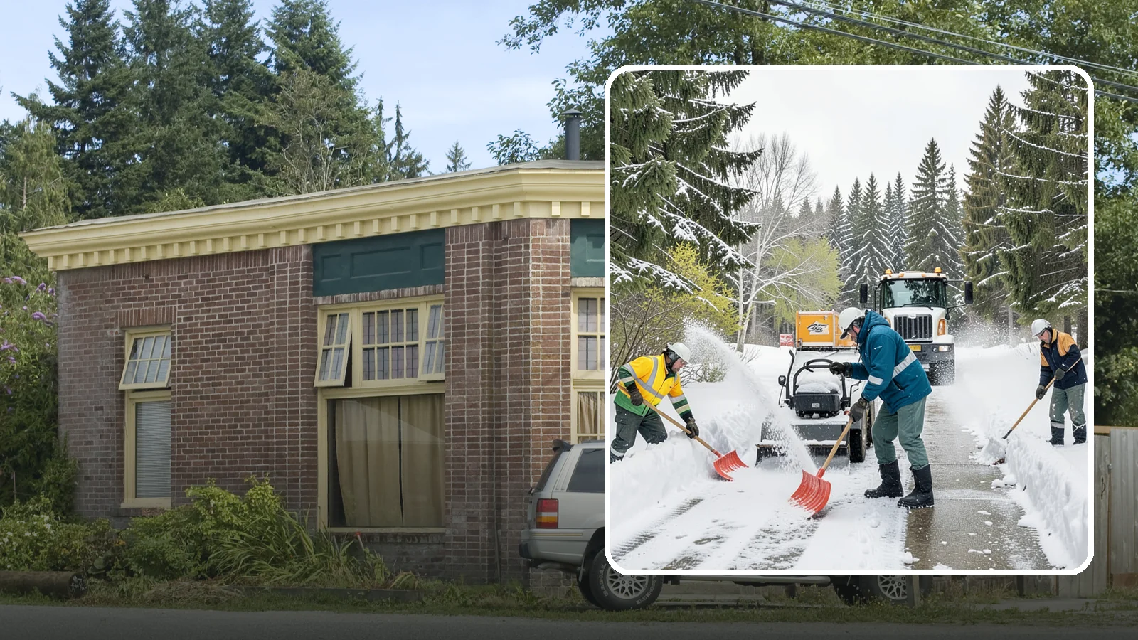 Emergency Shoveling in Hamilton, Skagit County, WA - We send crews out on demand across Western Washington to hand-clear walkways, entrances, and steps when snow needs to be gone...