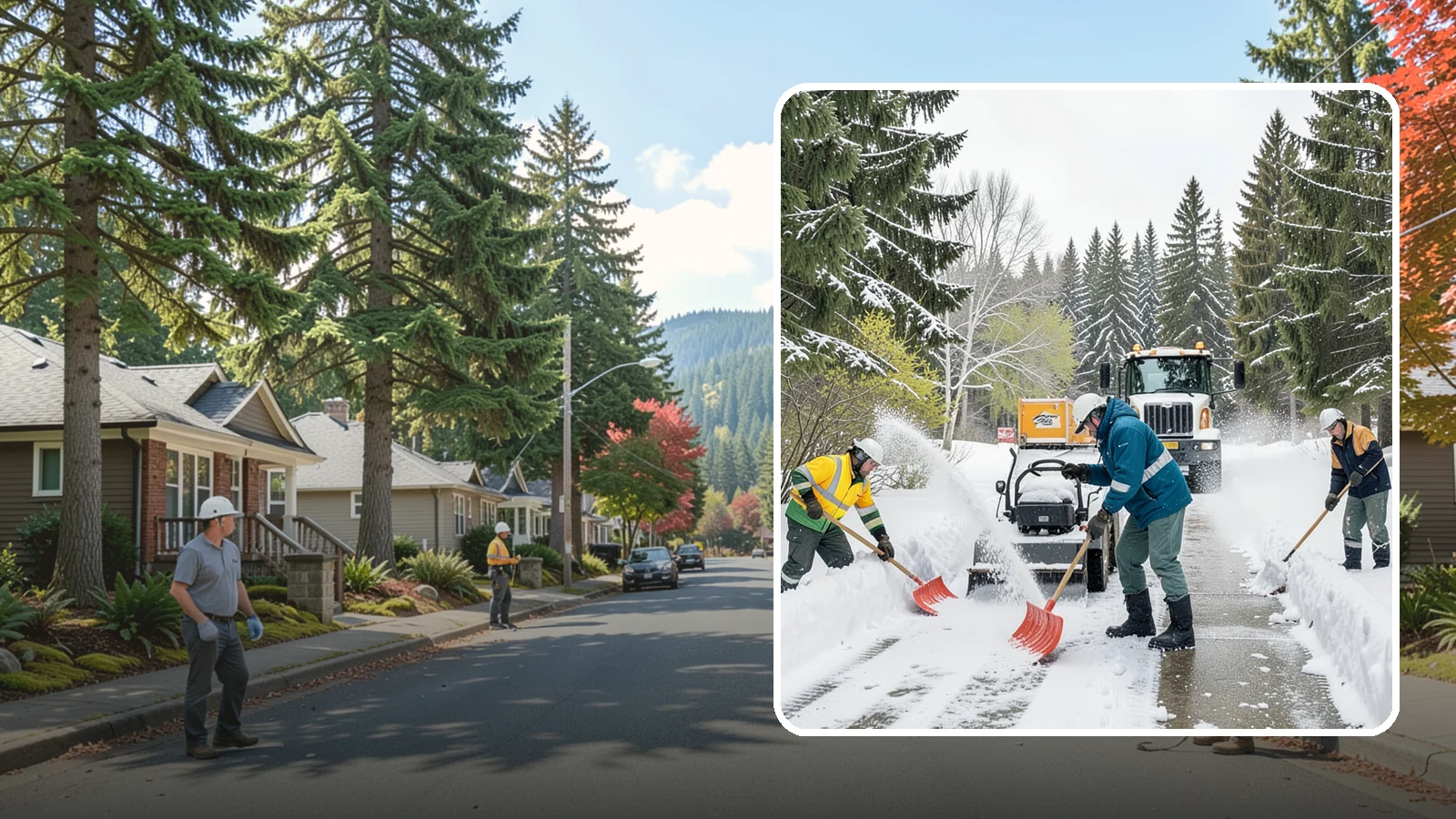 Emergency Shoveling in Hunts Point, King County, WA - We send crews out on demand across Western Washington to hand-clear walkways, entrances, and steps when snow needs to be gone...