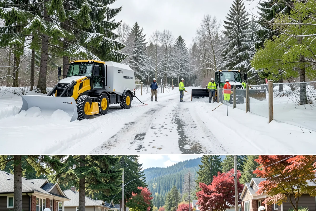 Emergency Shoveling in Hunts Point, King County, WA - Emergency shoveling is on call all winter, from the first lowland snowfall in late fall through early spring.