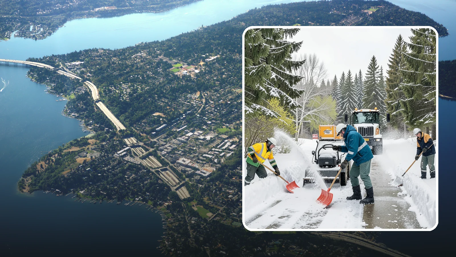 Emergency Shoveling in Mercer Island, King County, WA - We send crews out on demand across Western Washington to hand-clear walkways, entrances, and steps when snow needs to be gone...