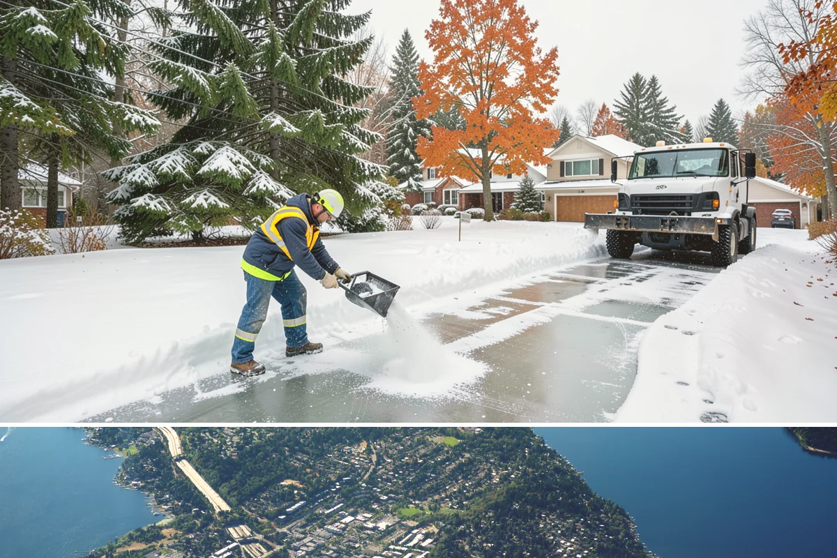 Emergency Shoveling in Mercer Island, King County, WA - Emergency shoveling is on call all winter, from the first lowland snowfall in late fall through early spring.