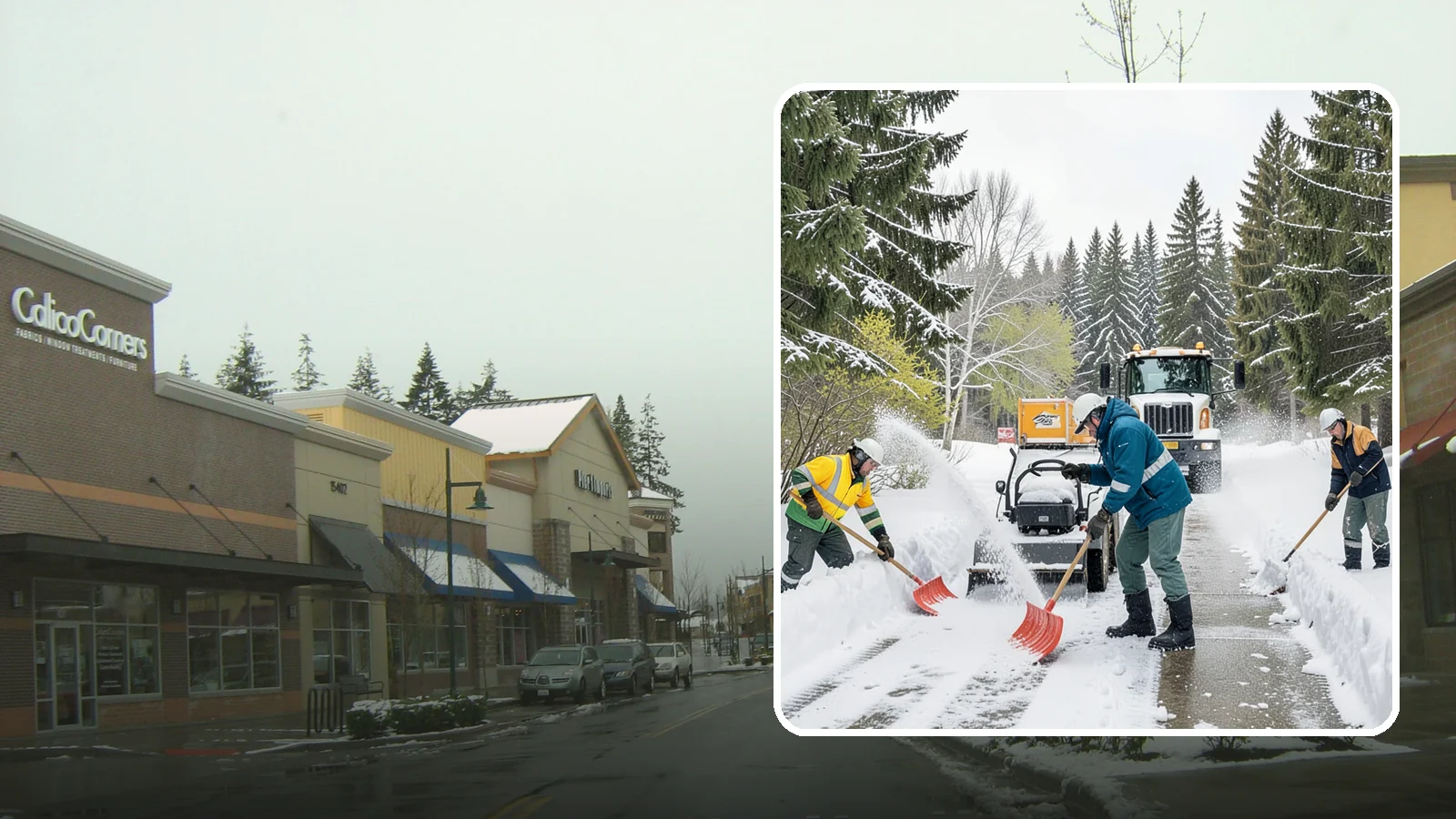 Emergency Shoveling in Mill Creek, Snohomish County, WA - We send crews out on demand across Western Washington to hand-clear walkways, entrances, and steps when snow needs to be gone...