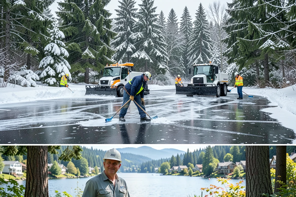 Emergency Shoveling in Milton, King County, WA - Emergency shoveling is on call all winter, from the first lowland snowfall in late fall through early spring.