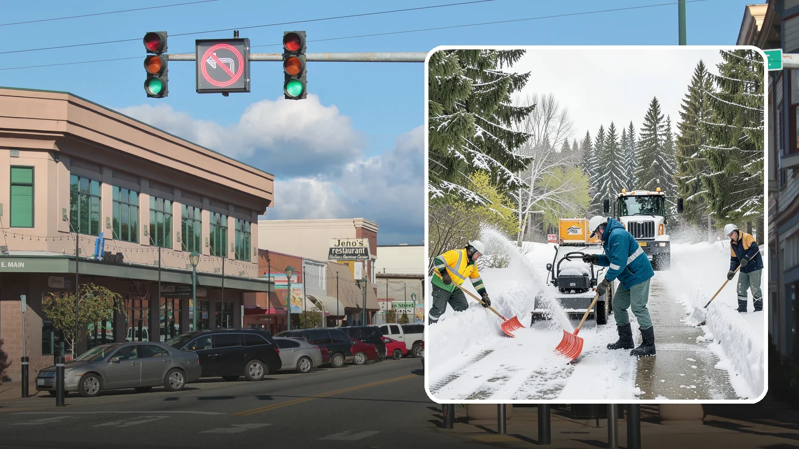 Emergency Shoveling in Monroe, Snohomish County, WA - We send crews out on demand across Western Washington to hand-clear walkways, entrances, and steps when snow needs to be gone...