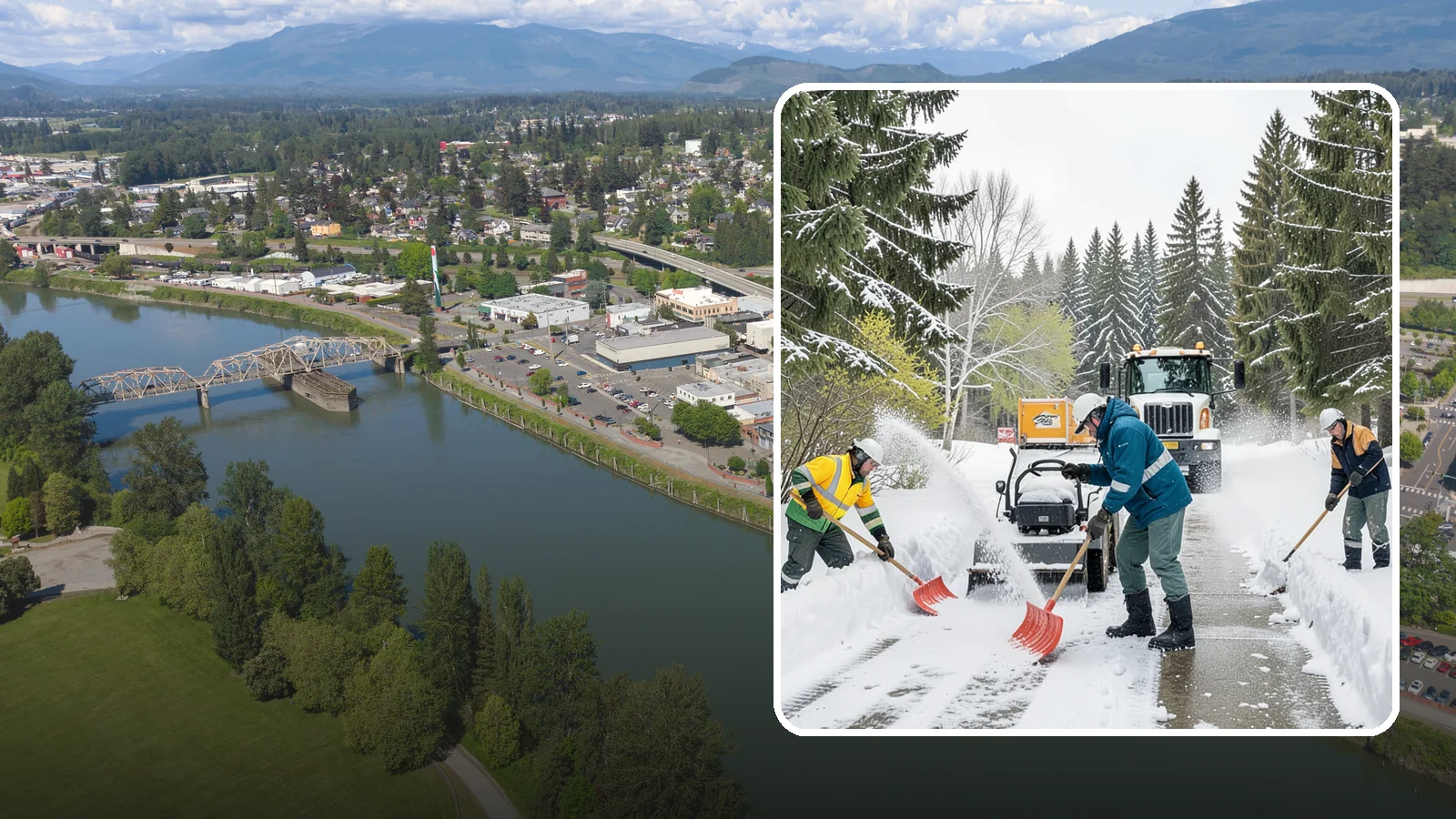 Emergency Shoveling in Mount Vernon, Skagit County, WA - We send crews out on demand across Western Washington to hand-clear walkways, entrances, and steps when snow needs to be gone...