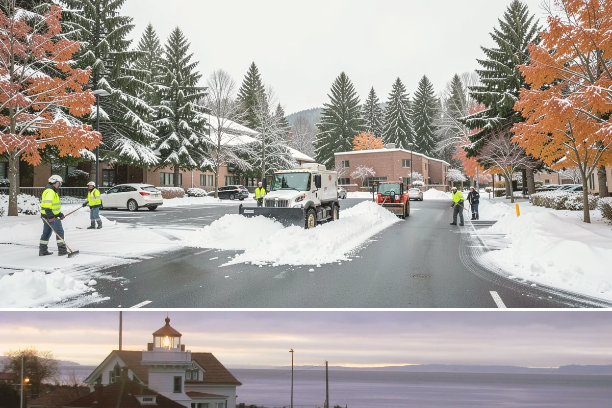 Emergency Shoveling in Mukilteo, Snohomish County, WA - Emergency shoveling is on call all winter, from the first lowland snowfall in late fall through early spring.