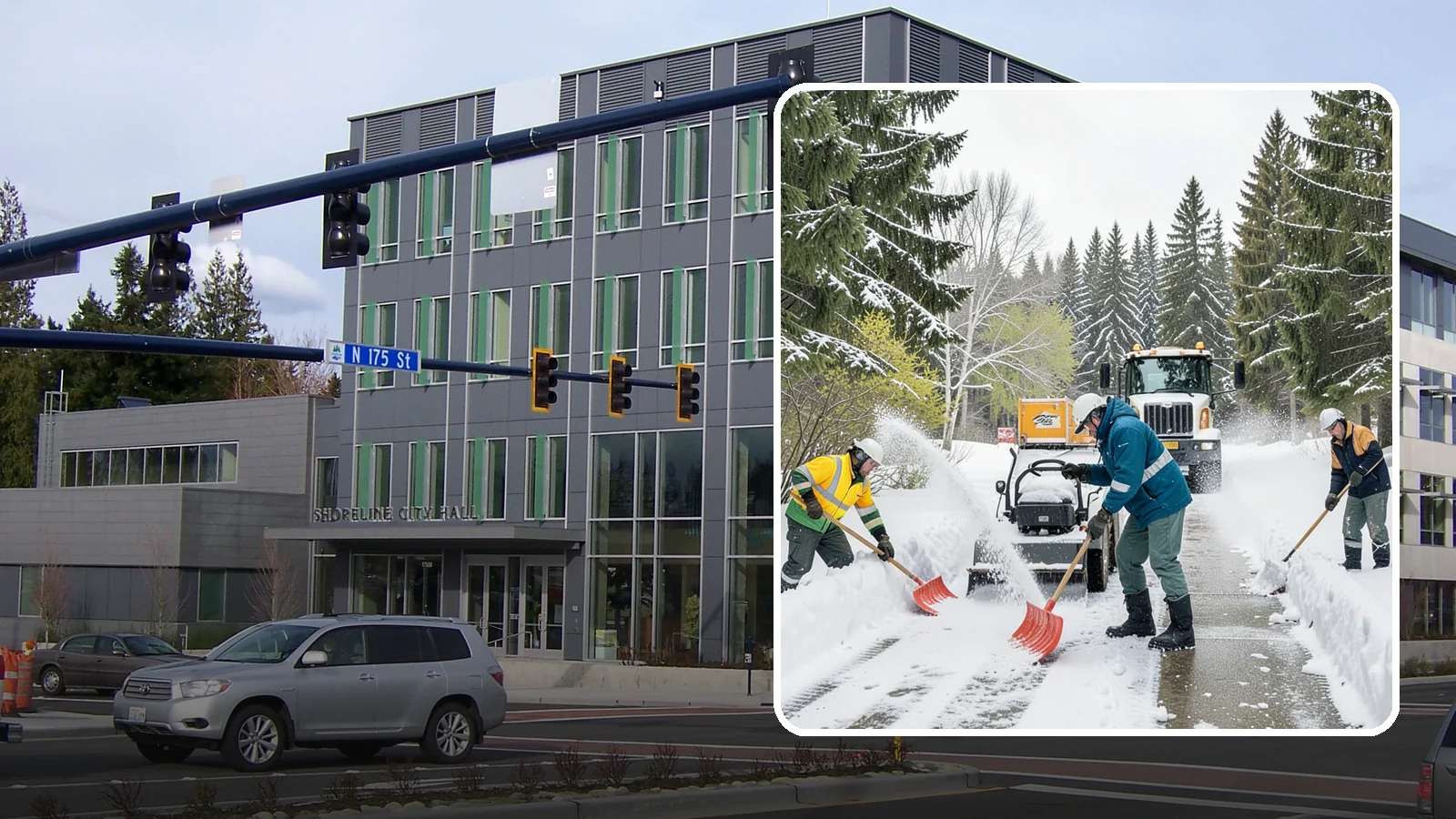 Emergency Shoveling in Shoreline, King County, WA - We send crews out on demand across Western Washington to hand-clear walkways, entrances, and steps when snow needs to be gone...