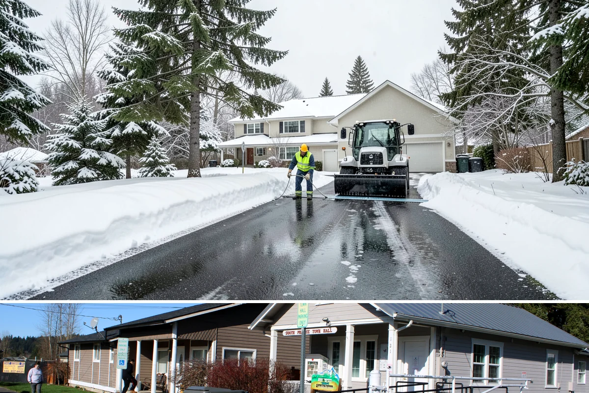 Emergency Shoveling in South Prairie, Pierce County, WA - Emergency shoveling is on call all winter, from the first lowland snowfall in late fall through early spring.